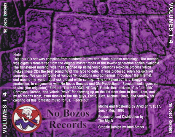 1996 The unreleased 4 CDs 192 - Van Halen - unreleased_back large.jpg