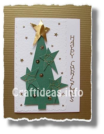 pomysły na dekoracje zimowe - Christmas_Card_-_Christmas_Tree_with_Stars_and_Sequins.jpg