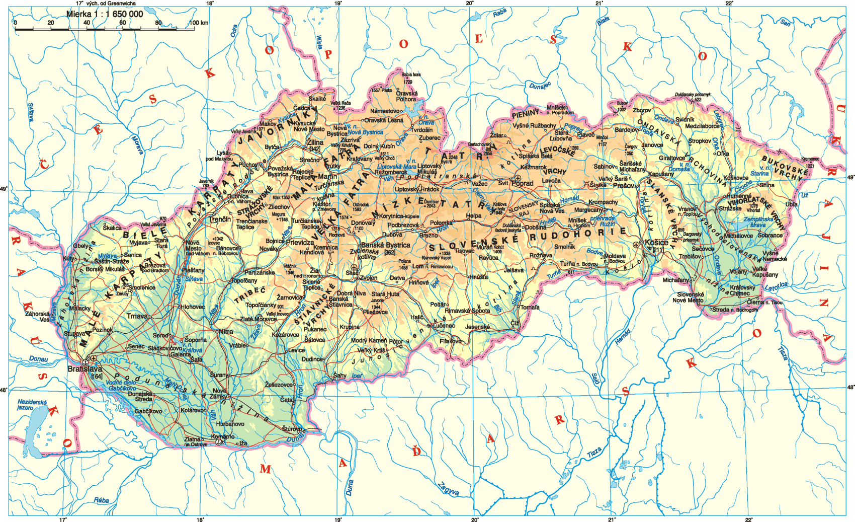 Słowacja mapy 01 - slovensko.gif
