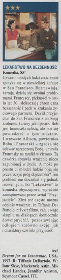 Recenzje i opisy ... - Dream for an Insomniac Lekarstwo na bezsenność 19...fer Aniston, Seymour Cassel. Film nr 7, VII 1998.jpg